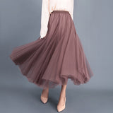 Fashion Solid Saias Mujer Long Maxi Pleated Midi High Waist
