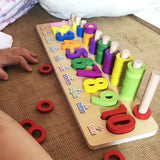 Montessori Educational Wooden Puzzles for Baby Learn to Count Function with Matching Geometric Figures