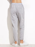 Grey Elastic Waist Pocket Pants
