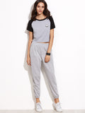 Grey Elastic Waist Pocket Pants