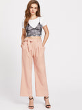 Self Tie Wide Leg Pants