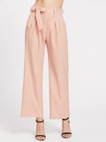 Self Tie Wide Leg Pants