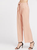 Self Tie Wide Leg Pants