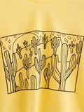 Cactus Print Crop Tee