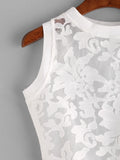 Organza Insert Crop Tank Top