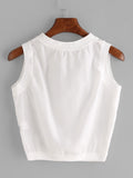 Organza Insert Crop Tank Top