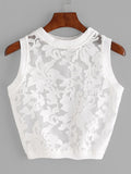 Organza Insert Crop Tank Top