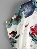 Jungle Print Dolman Sleeve Drawstring Top