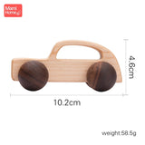 1pc Baby Toys Wooden Car BPA Free Beech Wood Teether Cartoon Organic Wooden Car Montessori Toys for Children Teething Nurse Gift