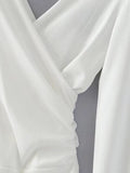 Surplice V Neckline Ribbed Bodysuit