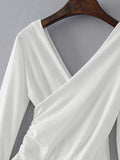 Surplice V Neckline Ribbed Bodysuit