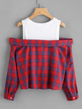 Open Shoulder Check 2 In 1 Shirt