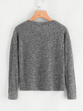 Drop Shoulder Ribbed Sweater