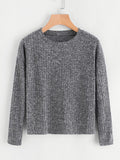 Drop Shoulder Ribbed Sweater