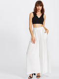 Pleated Detail Palazzo Pants