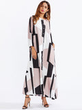Color Block Shirt Dress