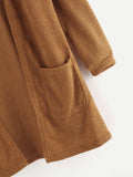 Open Front Cardigan With Pockets