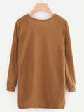 Open Front Cardigan With Pockets