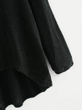 High Neck Dip Hem Knit Sweater