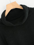 High Neck Dip Hem Knit Sweater