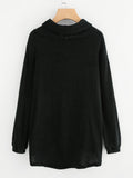 High Neck Dip Hem Knit Sweater