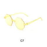 2021 Sun Flower Kids Fashion Flexible Soft Polygon Colorful Sunglasses Whole Children Sun Glasses Cheap With Promotion Logo