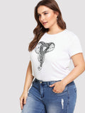 Plus Ornate Elephant Print Tee