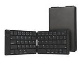 Leather Surface Wireless Mini Bluetooth Folding Keyboard Laptop Tablet