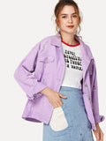 Ripped Drop Shoulder Denim Jacket
