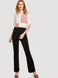 Button Through Cut And Sew Shirt