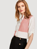 Button Through Cut And Sew Shirt