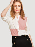 Button Through Cut And Sew Shirt