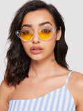 Cat Eye Flat Lens Sunglasses