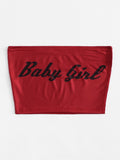 Slogan Print Crop Tube Top