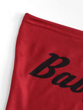 Slogan Print Crop Tube Top