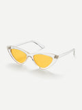 Cat Eye Flat Lens Sunglasses