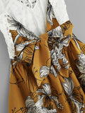 Crochet Lace Panel Bow Tie Back Florals Romper