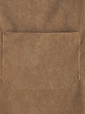 Khaki Corduroy Pinafore Dress With Pocket