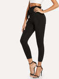 Frill Belted Solid Pants