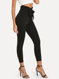 Frill Belted Solid Pants
