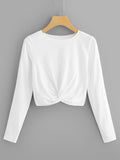 Twist Hem Solid Tee
