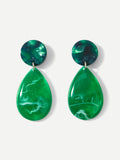 Marble Pattern Water Drop Earrings