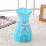 Plastic Vase with Rose bunch Blue (1 Piece)