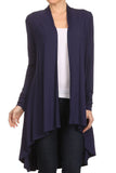 Bamboo Solid Color Open Front Cardigan