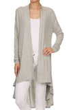 Bamboo Solid Color Open Front Cardigan