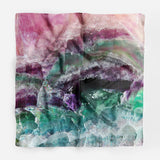 Agate Silk Scarf Green Purple Silk Square Scarf
