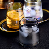 6 Pcs Water Bottle Lead-Free Coffee Glass Mugs Creative Rainbow Amber Gray Pink Color Juice Cocktail Beverage Wine Glasses