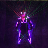 Green Laser Cloth Dancer Dj Stage Show Laser Gloves Costume Led Light Up Costumes Ballroom Dance Luminous Robot Suit Glasses