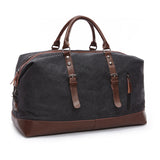 Wholesale Custom Low Moq Vintage Reisetasche Canvas PU Leather Trim Tote  Crossbody Shoulder Bag Mens Weekend Duffel Travel Bags