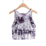 Summer Sleeveless Tie-dye Pocket Tank Top